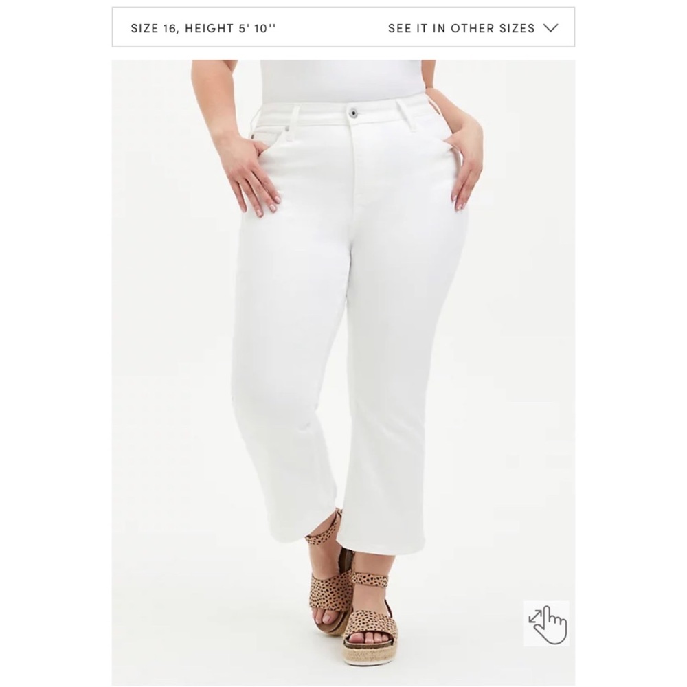 NEW Torrid 24 Crop Mid Rise Flare Jean - Super Soft White - Picture 5 of 12